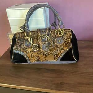 Nine West Black and Gold Women's Handbag